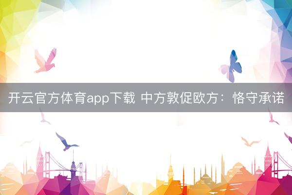 開云官方體育app下載 中方敦促歐方：恪守承諾