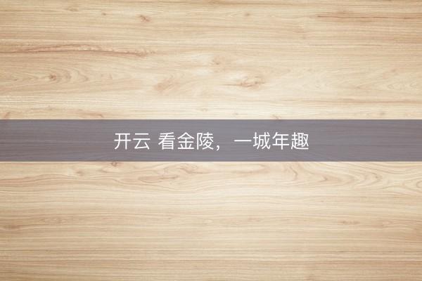 開云 看金陵，一城年趣